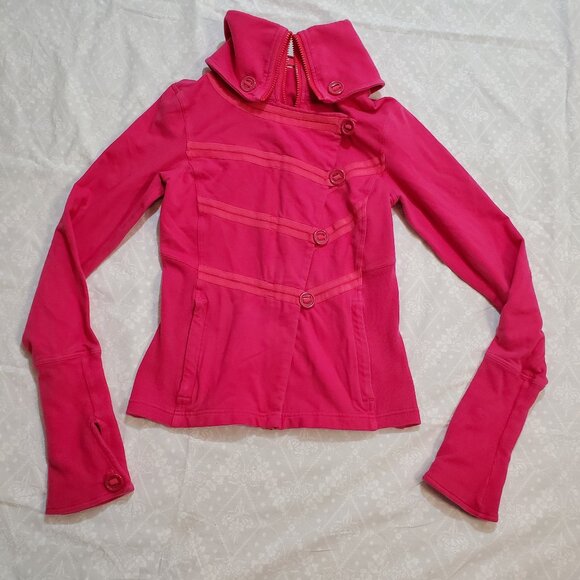 Lululemon On Time Asymmetrical Crossover Button Jacket - Jeweled Magenta- Size 6